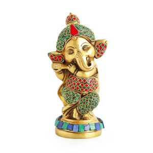 'Englighted Ganesha' Idol for Home Décor (Pure Brass, 0.9 Kg) | Lord Ganesh for Pooja Room, Murti, Statue, Ganpati Idol for Gift, Figurine