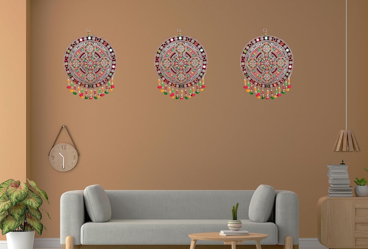 Velvet Floral Wall Hanging Decor – Multicolour (1 Piece) - Image 3