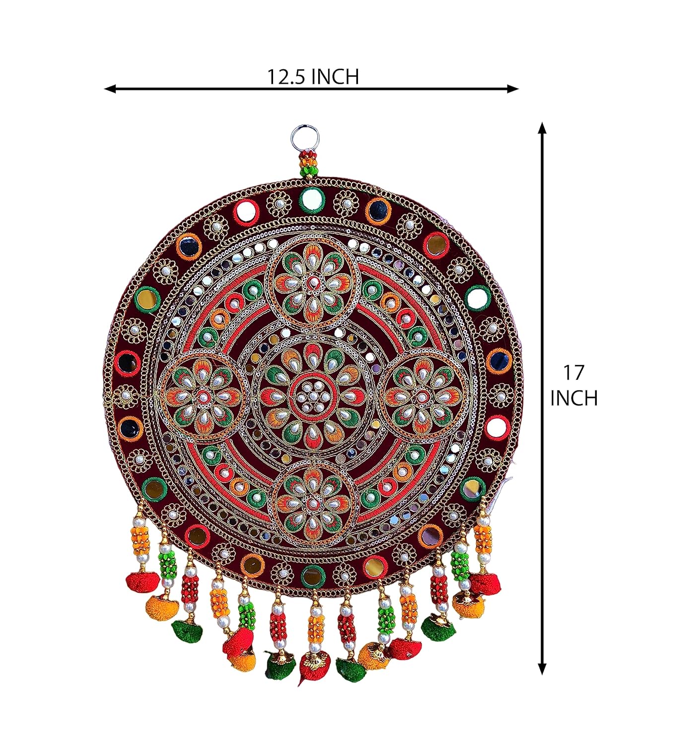 Velvet Floral Wall Hanging Decor – Multicolour (1 Piece) - Image 4